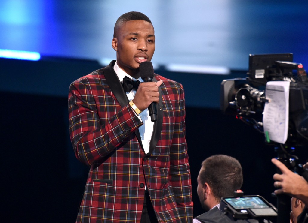 Damian Lillard presenting at the ESPYs on July 16 (Photo by John Shearer/Invision/AP)