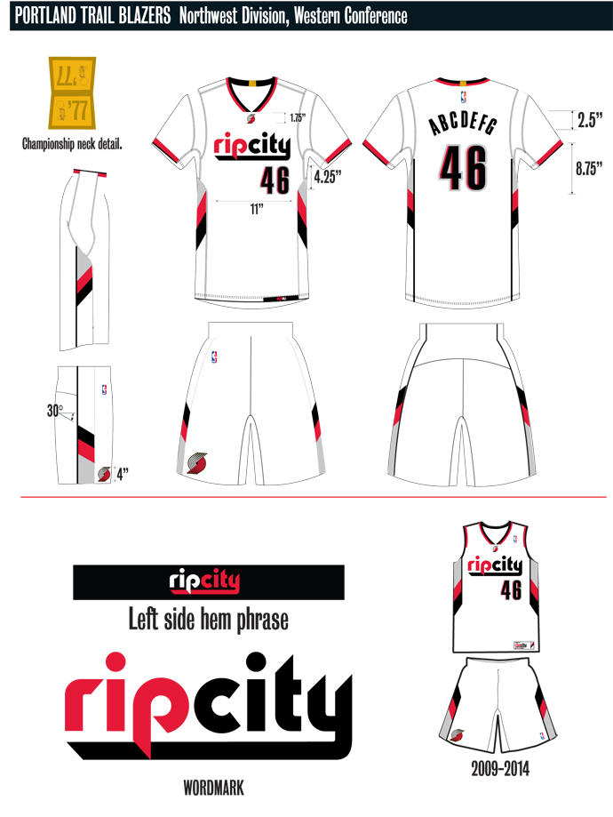 portland trail blazers sleeved jersey