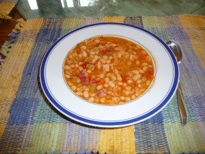 Navy Bean Soup with Smoked Salmon