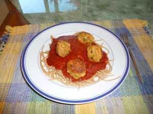Whole Wheat Spaghetti and 'Meatballs'