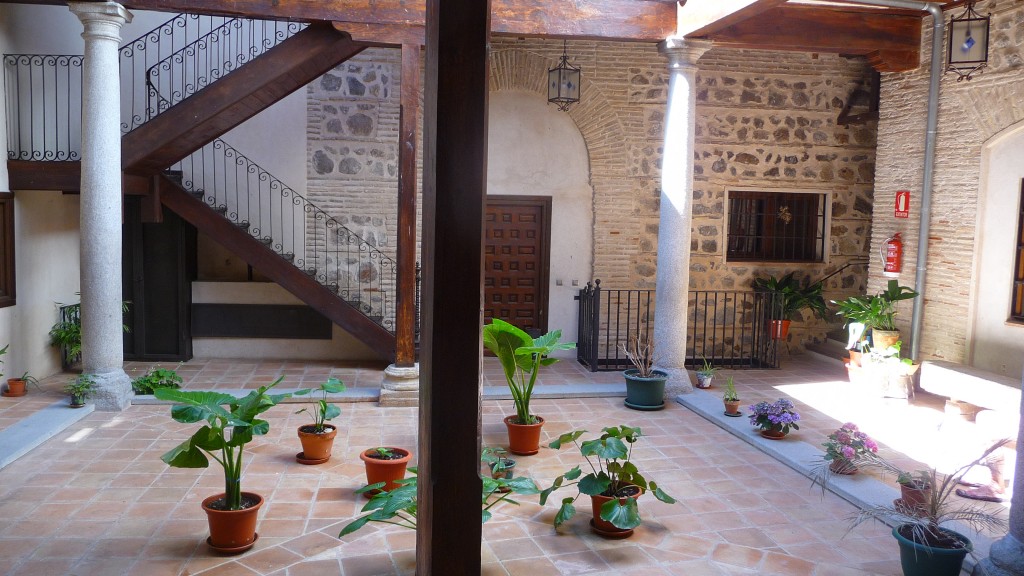 The 16th-century courtyard to our apartment in Toledo, Spain
