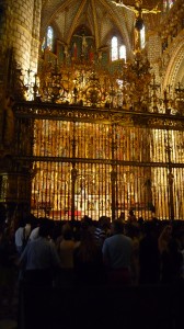 The High Altar in Toledo's Cathedral-gold plated iron grille