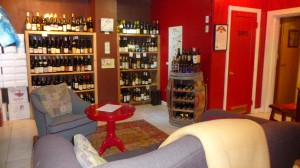 One of the three cozy rooms at Evergreen Wine Cellar-perfect for mingling at a Friday night wine and food pairing.