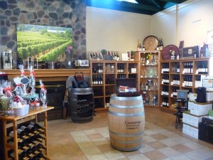 The tasting room of Chaberton Estate Winery-the oldest and largest winery in the Fraser Valley, BC