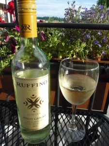 A bottle of Ruffino Pinot Grigio fit the evening. Light, crisp, slightly citrusy and a little floral. 