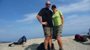 Dan & Viki at the summit of Mt St Helens. We both beat our time from seven years ago. Yay us!