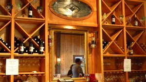 Back bar detail at Moulton Falls Winery tasting room 