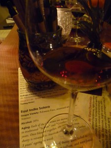 The darkest of the Sherries poured at Emanar's anniver-sherry, this East India Solera was aged a total of 15 years and is deceptively sippable