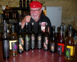 Gary Gougér of Gougér Cellars Winery, here with his wines and an alcohol-free ice cream, will be serving up food and wine through the weekend as part of the Clark County Wine Country Thanksgiving tour. 