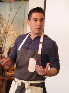 Peruvian-born and Pan-Asian trained chef at Saucebox, Alex Diestra, explaining his culinary creations to an appreciative audience. Courtesy of Wine Yakima Valley. 