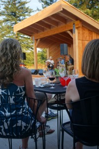 A recently-constructed stage (a.k.a Jake’s doghouse) provided ideal acoustics to project the sometimes flamenco, sometimes bluesy sounds of the inaugural Guitar Summit at Moulton Falls Winery. Viki Eierdam 