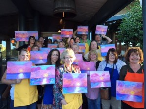 Monet I am not but my Red Sails in the Sunset was a lot of fun to paint thanks to patient and supportive, Sharon McCameron Whyte and her lovely assistant, Kathy Southwood. Kathy Southwood