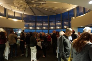 As the evening wore on, the 180-degree water view was accented with twinkling lights from waterside restaurants at November’s Washington State AVA Seattle Urban Wineries tasting, held on the fourth floor of The World Trade Center Seattle. Viki Eierdam 