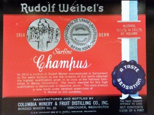 Prior to establishing Weibel Family Vineyards & Winery in California, Rudolph Weibel manufactured his sparkling wine formula at Columbia Wineries in Vancouver, Washington. Photo courtesy of Fred Weibel, Jr.  