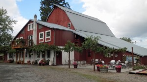 The 1915 English barn is home to their casual Loafing Shed Tasting Room. English Estate Winery