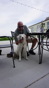 The patio at Walter Clore is dog-friendly. That makes Challenge happy. Viki Eierdam 