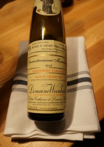 Weinbach’s Gewürztraminer Grand Cru Mambourg Vendanges Tardives 2013 ($76) is available in finer wine shops and a special treat with cheese plates. Viki Eierdam 