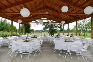 Brush Prairie’s Jacquot Farm and Vineyard boasts a 36’x 60’ covered and lighted pavilion for a myriad of special events. Photo courtesy of Jacquot Farm. 