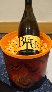 Jam Cellars 2015 Butter Chardonnay is a perfect match for candy corn; enough acid to keep the combination from being cloying with the matching creamy textures to complement each component. Viki Eierdam 