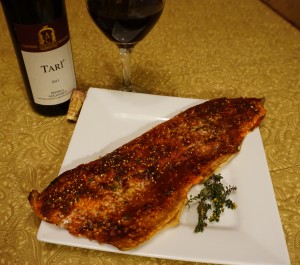 Smoked paprika grilled salmon paired with a 2011 Tarì Irpinio Aglianico is unconventional but an admirable Northwest twist. Viki Eierdam  