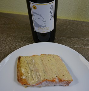 Photo error: Pair Mustard-Crusted Salmon with Pinot Gris for best match. Viki Eierdam 