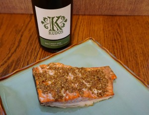 Photo error: Pair Pecan Crusted Salmon with Chianti for best flavor match. Viki Eierdam 