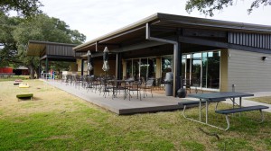 The patio of Hye Meadow Winery overlooks a stunning oak grove that can be enjoyed much of the year thanks to the temperate Texas climate. Dan Eierdam 