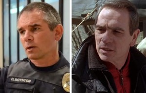 Vancouver police Cpl. Duane Boynton, left, and Tommy Lee Jones in "The Fugitive" from 1993.