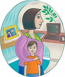 Balanced mom illustration
