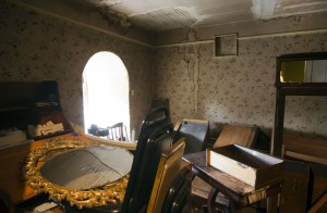 A room that will soon be renovated in the second story of the 1866 Charles Brown house. (By Natalie Behring for The Columbian)
