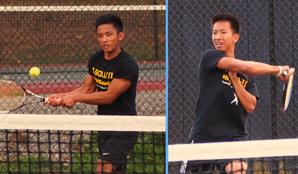 Thanh Vo, left, Dat Vo, Hudson's Bay doubles team qualified for 2A state tournament. (Jeff Klein photos)