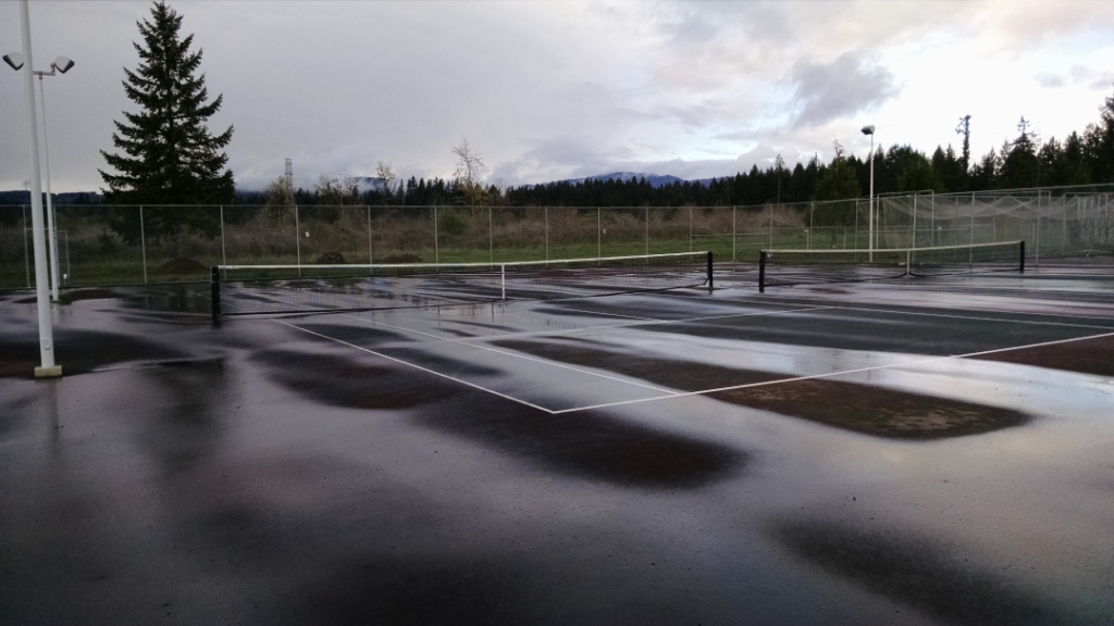The courts at Camas (and across the area) were too wet to play on Tuesday and Wednesday.