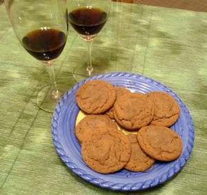 Molasses cookies with dessert sherry