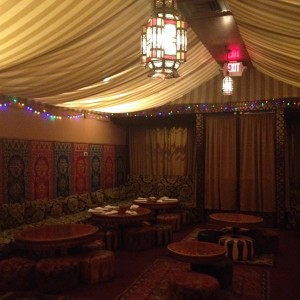 One of the dining rooms at Marrakesh Moroccan restaurant