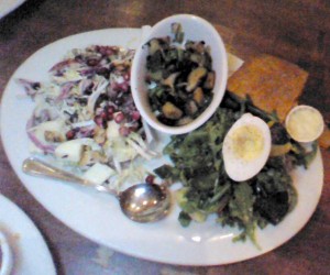 Screen Door - Screen Door plate w Fuji Apple Waldorf Salad, Winter Vegetable Hash and Roasted Beet Salad (sorry about the horrible photo quality)