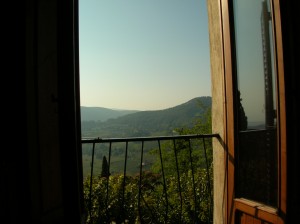 View from our magical Montepulciano apartment