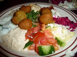 vegetarian mazza platter at Jerusalem Cafe