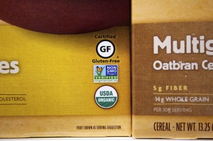 A food label at New Seasons in Vancouver lets consumers know it contains no genetically modified ingredients.