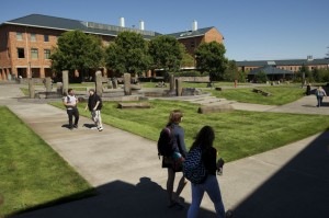 Students at Washington State University Vancouver attend the first day of a new school year Aug. 19 in Vancouver.