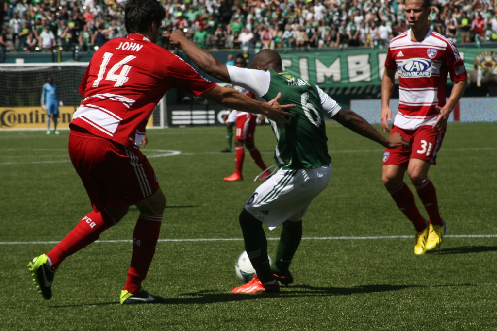 Darlington Nagbe just before he nails his far post stunner.  Photo by Dave Pracz