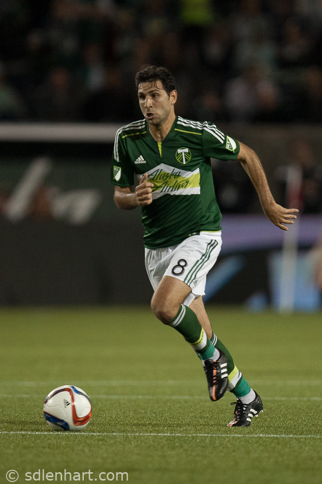 Diego Valeri readying to strike the ball