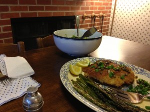 Fish and asparagus