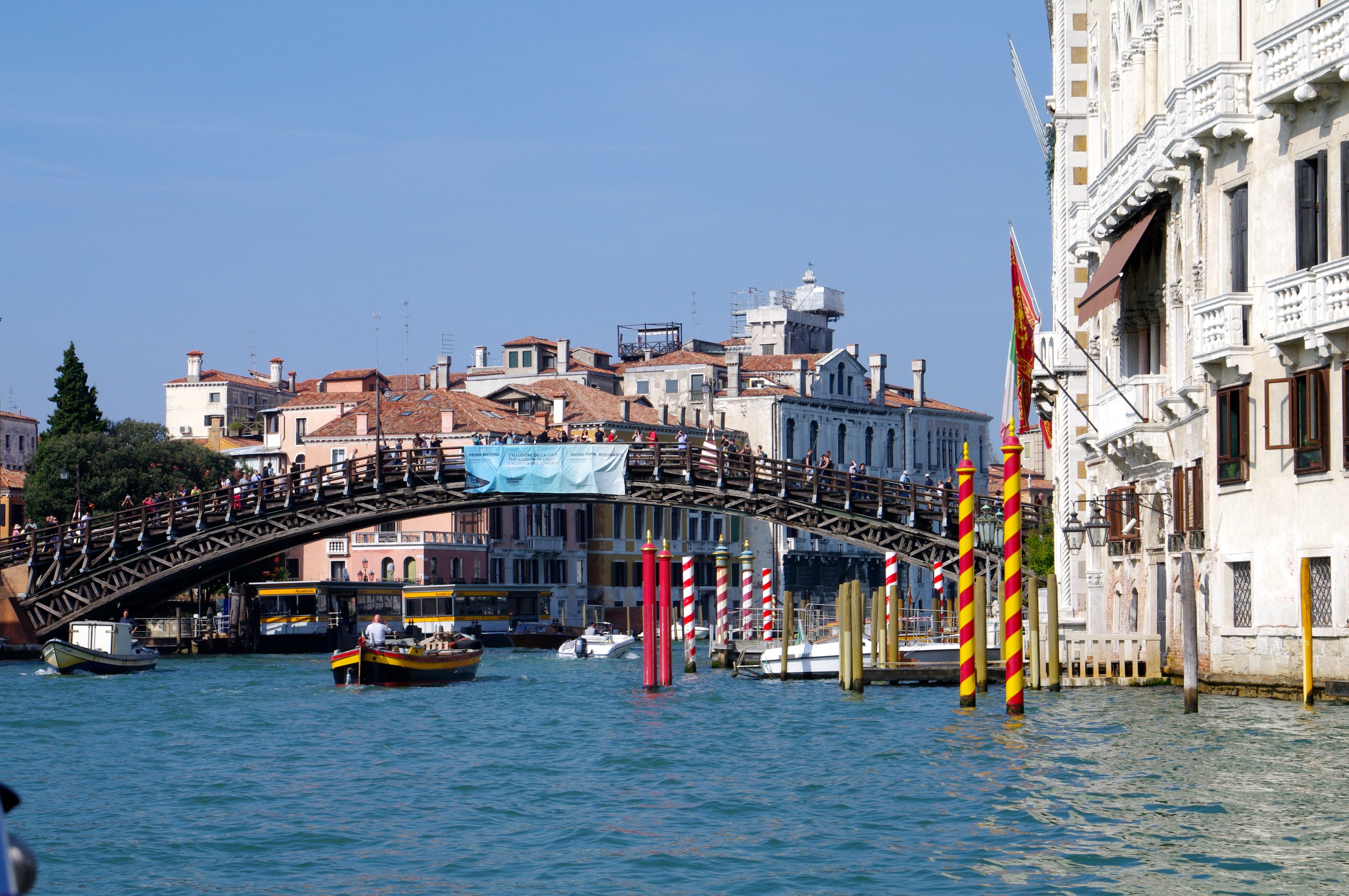 Academia Bridge connects Campo San Vidal with the Dorsoduro sestieri where students congregate in Venice.