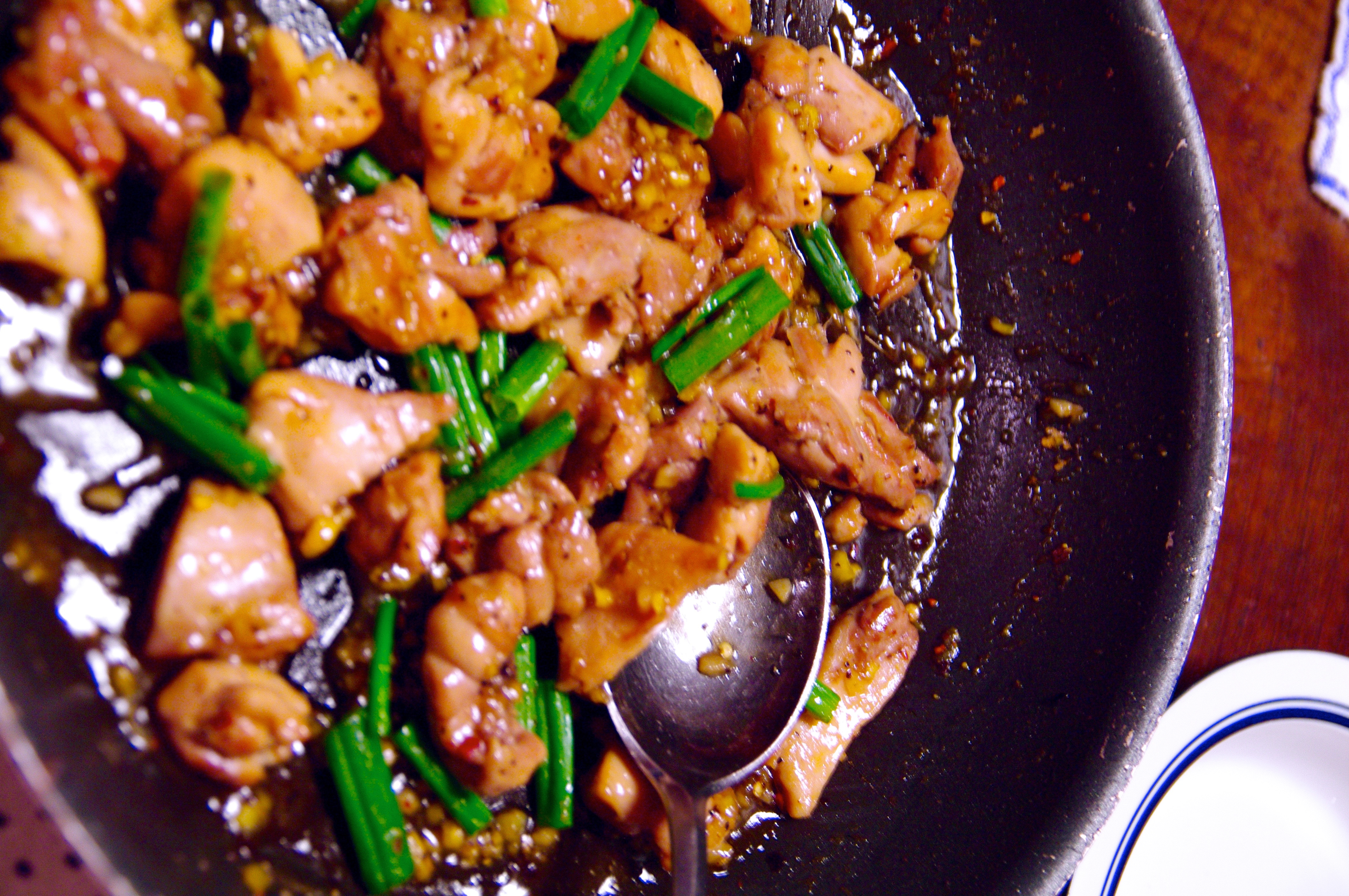 Nancie McDermott's caramel chicken goes together quickly. 