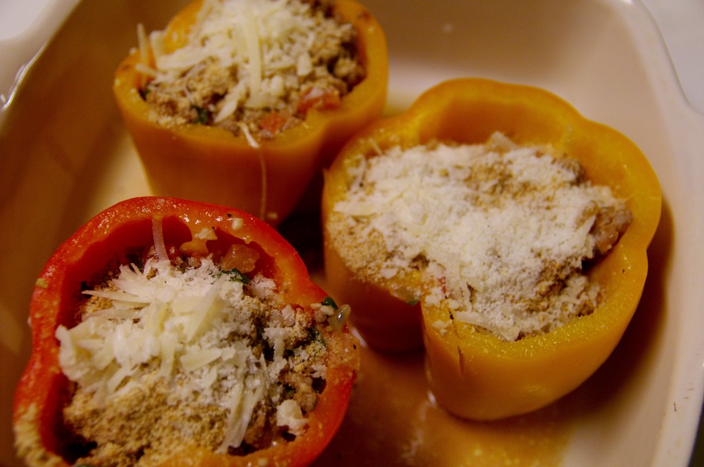 Stuffed peppers make a quick and easy dinner, and I usually have ingredients on hand. 