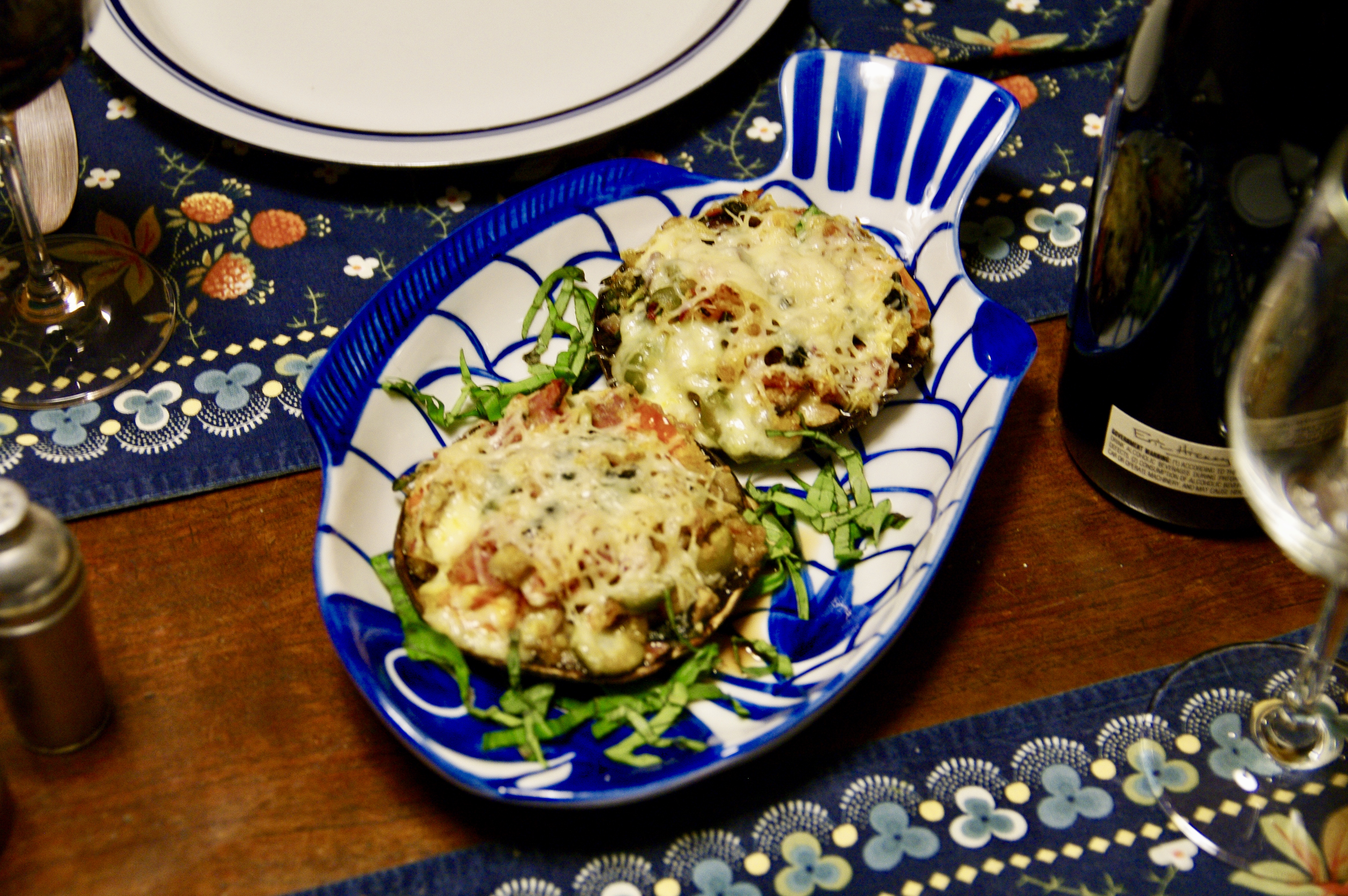 Stuffed portobello mushrooms take center stage for a light supper or luncheon with friends.