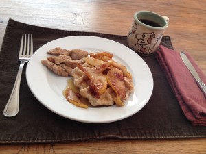 GF Waffles with Cinnamon Ginger Pear Compote
