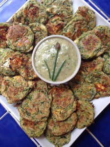 Delish – Spring Herbed Zucchini Goat Cheese Fritters