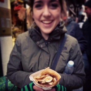 Amazed by my first crepe in Paris: Nutella e banane