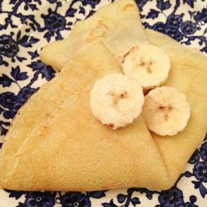 My homemade crepes. If you haven't guessed already, they are filled with banana and Nutella.